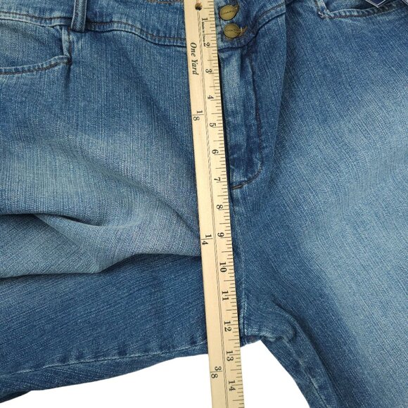 Chaps Capri Jeans Slimming Fit Plus Size 22W High Rise NWT Stretch Med Wash Crop - Picture 11 of 12
